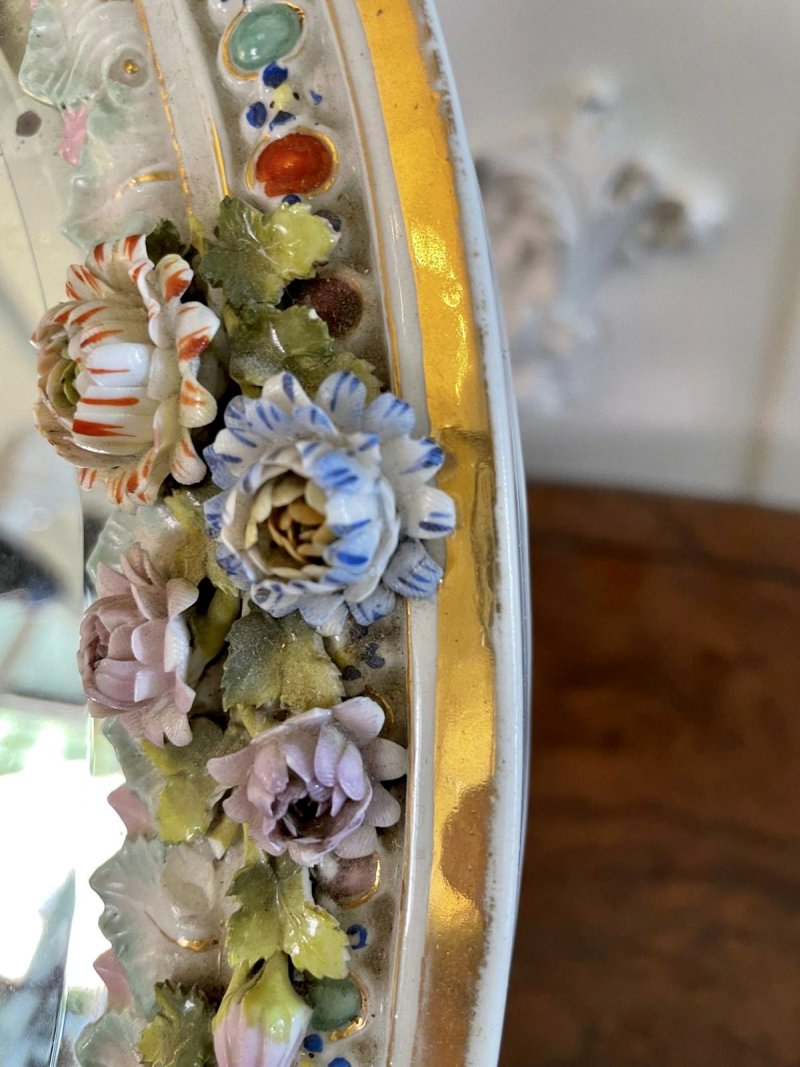 Large Antique Continental Porcelain Easel Mirror - Image 10